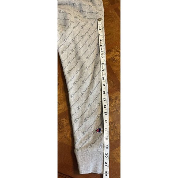 Vtg CHAMPION Reverse Weave Womens All Over Print Sweatshirt Gray Crew Neck Sz L - Picture 9 of 9